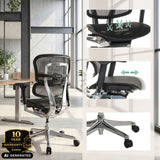 Poltrona di lusso ERGOHUMAN BASE GEN2 con rivestimento in rete e seduta regolabile di hjh OFFICE (immagine generata dall’IA)