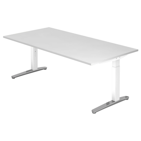 Höhenverstellbarer Schreibtisch XTRA XB 2E WC in Weiß mit großer Tischplatte von hjh OFFICE PRO