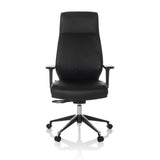 Poltrona professionale VITORO ECO nera con braccioli e base a cinque ruote di hjh OFFICE – vista a 360° (vista frontale 0°)