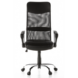 Poltrona Home Office ARTON 20 nera con schienale in rete e base a cinque ruote di hjh OFFICE – vista a 360° (vista frontale 0°)