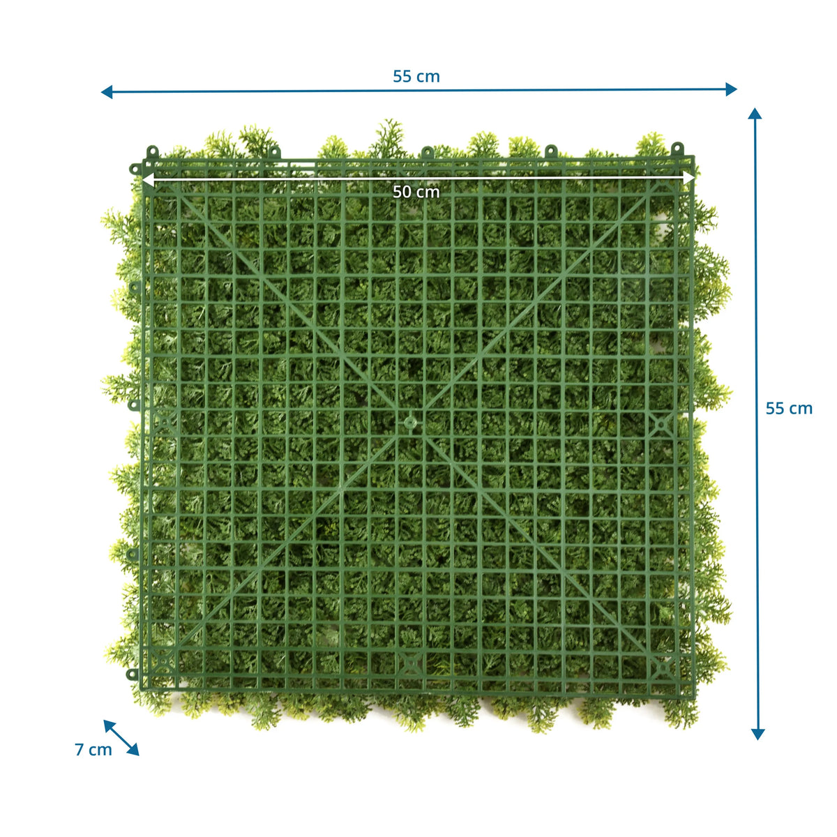 Disegno tecnico del Pannello vegetale LEAFLUXE 3 di 55 × 55 cm di hjh LIVING