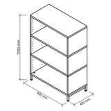 Disegno tecnico dello scaffale FlexWall 1180 x 800 mm di hjh OFFICE PRO