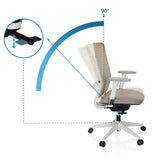 Regolazione dell'inclinazione dello schienale della sedia da ufficio professionale PURE WHITE con un angolo di 90° di hjh OFFICE