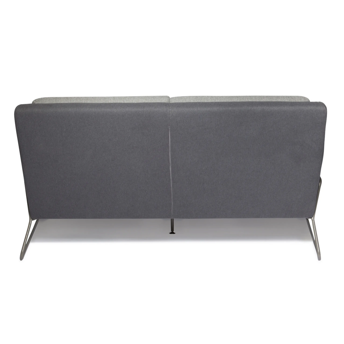 Sofà lounge LAGUN grigio chiaro con accenti grigio scuro e sottili piedi in metallo di hjh OFFICE – vista a 360° (profilo laterale 270°)