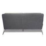 Sofà lounge LAGUN grigio chiaro con accenti grigio scuro e sottili piedi in metallo di hjh OFFICE – vista a 360° (profilo laterale 270°)