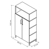 Disegno tecnico dell'archiviatore FlexWall di 1532 × 800 mm di hjh OFFICE PRO