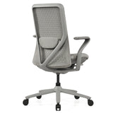 Vista posteriore della High-end Sedia da ufficio VERVIO in grigio con schienale in rete di hjh OFFICE