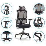 Sedia Home Office ERGOMY in nero con diverse possibilità di regolazione di MyBuero