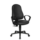 Sedia da ufficio professionale CALIFORNIA 25 HD nera con braccioli e base a stella con ruote di Topstar