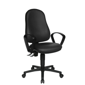 Sedia da ufficio professionale CALIFORNIA 25 HD nera con braccioli e base a stella con ruote di Topstar