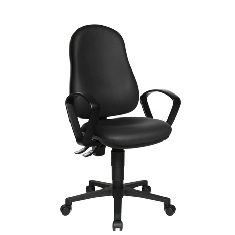 Sedia da ufficio professionale CALIFORNIA 25 HD nera con braccioli e base a stella con ruote di Topstar
