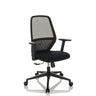 Sedia da ufficio professionale CARLOW I in nero con schienale in rete e braccioli di hjh OFFICE
