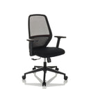 Sedia da ufficio professionale CARLOW I in nero con schienale in rete e braccioli di hjh OFFICE