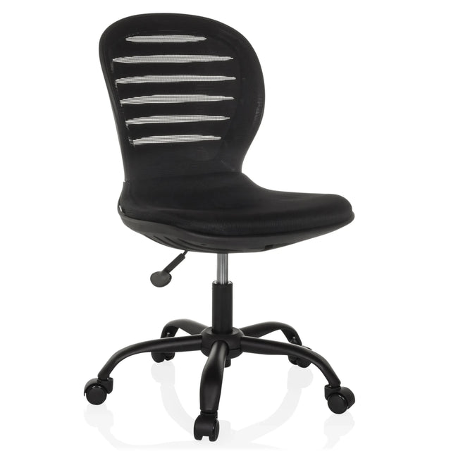 Sedia Home Office CASLA nera con schienale in rete e cinque rotelle di hjh OFFICE