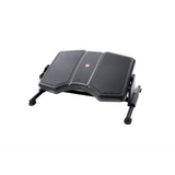 Poggiapiedi nero PODI II con superfici rigate e struttura in metallo di hjh OFFICE – vista a 360° (vista frontale a tre quarti 60°)