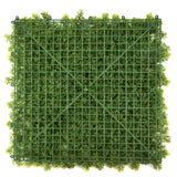 Pannello vegetale verde LEAFLUXE 3 con griglia quadrata in plastica e verde artificiale di hjh LIVING