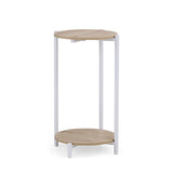 Tavolino Nestup 1 in bianco e rovere con sgabello integrato di hjh LIVING (immagine generata dall’IA)