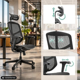 Sedia da ufficio professionale Enjoy Eco MB con poggiatesta, schienale e braccioli regolabili di hjh OFFICE (immagine generata dall’IA)
