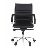 Poltrona professionale PARMA 10 nera con cuciture trasversali e base lucida a cinque ruote di hjh OFFICE – vista a 360° (vista frontale 0°)