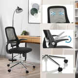 Sedia Home Office MIKO B ECO nera con schienale in rete, braccioli regolabili e ruote di hjh OFFICE