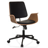 Sedia Home Office CENCA II con imbottitura nera, scocca in legno e base a stella con ruote di hjh LIVING