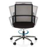 Funzione girevole a 360 gradi della Sedia da ufficio professionale MOVE-TEC NET 3D in nero di hjh OFFICE