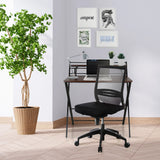 Sedia da ufficio professionale PORTO ECO nera con schienale in rete e base a rotelle di hjh OFFICE