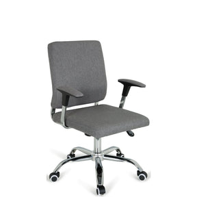 Poltrona Home Office CHARLES I in grigio scuro con braccioli e base lucida di hjh OFFICE