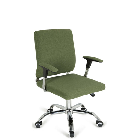 Poltrona Home Office CHARLES I con rivestimento in tessuto verde e base lucida di hjh OFFICE