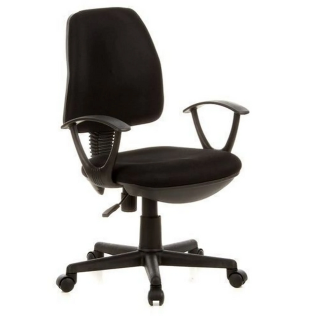 Sedia Home Office CITY 10 nera con braccioli e base a rotelle di hjh OFFICE