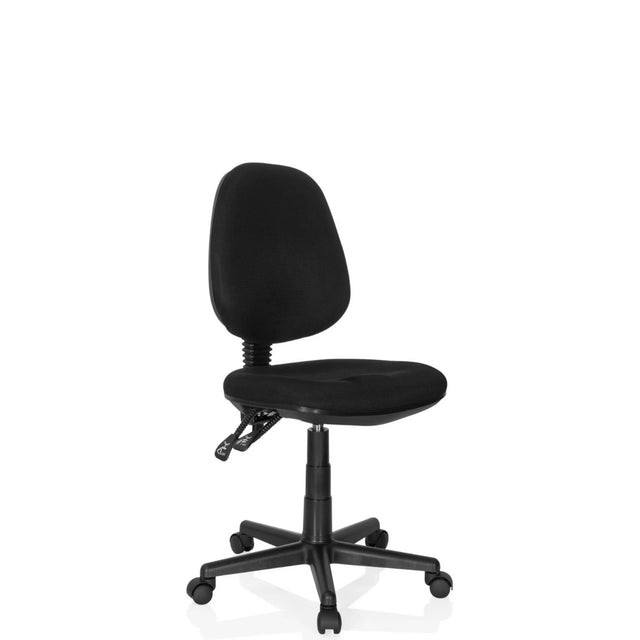 Sedia Home Office CITY 25 nera con rivestimento in tessuto e base a ruote di hjh OFFICE