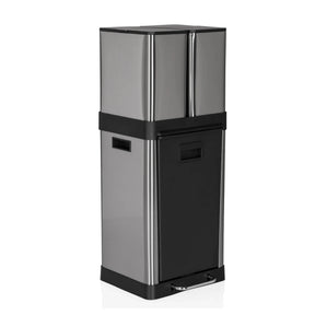 Cestini CLEAN 3 argento con sportello anteriore nero e pedale di hjh OFFICE