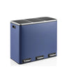 Cestini Clean 9 blu con tre scomparti, maniglie e coperchi argentati di hjh OFFICE