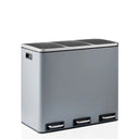 Cestini Clean 9 grigio scuro con tre scomparti e maniglie argentate di hjh OFFICE
