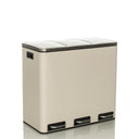 Cestini Clean 9 beige con tre scomparti e pedali argentati di hjh OFFICE