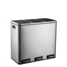Cestini argentati Clean 9 con tre scomparti separati e coperchi neri di hjh OFFICE