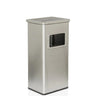 Posacenere stand-up CLEAN I argentato in acciaio inox con coperchio traforato e apertura di hjh OFFICE