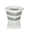 Contenitore pieghevole CLEAN SILE grigio e bianco con sezione centrale flessibile e piegata di hjh OFFICE