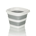 Contenitore pieghevole CLEAN SILE grigio e bianco con sezione centrale flessibile e piegata di hjh OFFICE