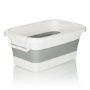 Contenitore pieghevole CLEAN SILW in grigio e bianco con maniglie laterali di hjh OFFICE
