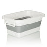 Contenitore pieghevole CLEAN SILW in grigio e bianco con maniglie laterali di hjh OFFICE