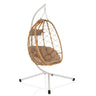 Sedia sospesa COCOVA in beige e bianco con cesto intrecciato e cuscino di hjh LIVING
