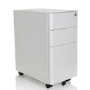 Cassettiera con rotelle COLOR I in metallo bianco con tre cassetti di hjh OFFICE
