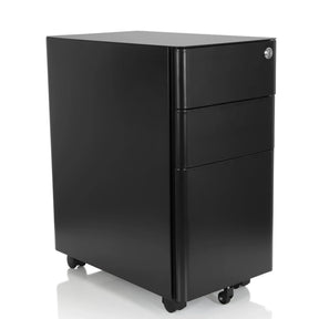 Cassettiera con rotelle COLOR I in metallo nero con tre cassetti di hjh OFFICE