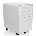 Cassettiera con rotelle COLOR PLUS I in metallo bianco con tre cassetti di hjh OFFICE