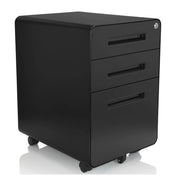 Cassettiera con rotelle COLOR PLUS I in metallo nero con tre cassetti di hjh OFFICE