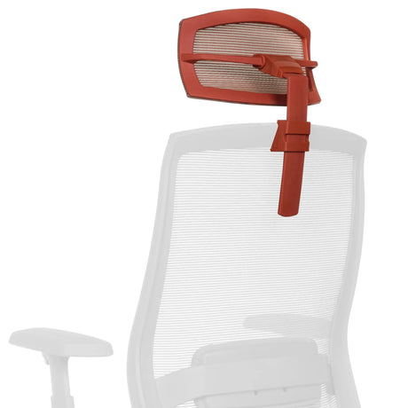 Poggiatesta rosso COLORE KOPFSTUETZE con rivestimento in rete e supporto regolabile di hjh OFFICE