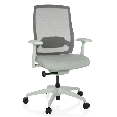 Sedia da ufficio professionale COLORE in grigio frost con schienale in rete e braccioli di hjh OFFICE