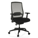 Sedia da ufficio professionale COLORE nera con schienale in rete e braccioli di hjh OFFICE