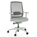Sedia da ufficio professionale COLORE in grigio frost con schienale in rete e braccioli di hjh OFFICE